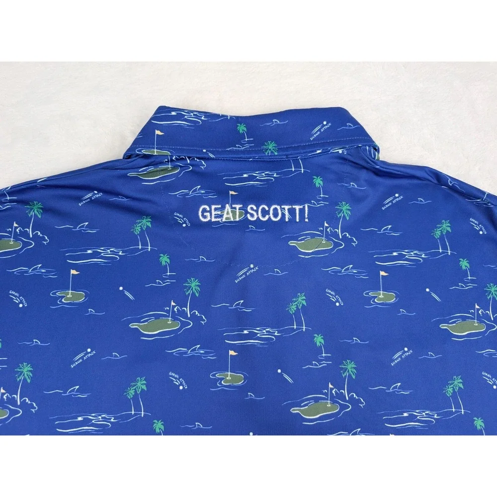 Ralph‎ Lauren RLX Performance Polo Mens XL Shank Attack Back to the Future Golf